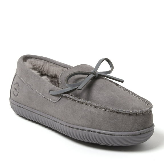 Dearfoams Women's Harriet Genuine Suede Moccasin Slipper