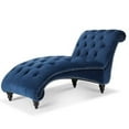 thumbnail image 5 of Tufted Chaise Lounge Indoor, Leisure Accent Chair Upholstered Couch, Modern Chaise Lounge Chair, Tufted Armless Chaise Lounge, for Bedroom Living Room Office, Blue, 5 of 7