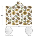 thumbnail image 3 of Wearable Blanket,White Sunflower Seed Pattern Hooded Wearable Flannel Blanket for Adults & Teens with Buckle,Winter Poncho Shawl Wrap Cape,50"x60", 3 of 5