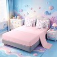 thumbnail image 3 of meiyoeat Cute Mermaid Print 7 Pieces Full Size Bedding Sets For Girls,Pink Cartoon Ocean Creatures Full Size Bed in a Bag,Pink Reversible, 3 of 7