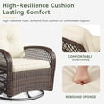 thumbnail image 3 of Dateyes 3 Pieces Patio Furniture Set, Patio Swivel Rocker Chairs Set of 2, Wicker Outdoor Bistro Set with Rocking Chair, Thickened Cushions and Table for Porch (Beige), 3 of 7