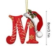 thumbnail image 2 of dajkiuy Christmas Tree Ornaments Christmas Initial with Christmas Hat Personalized DIY Christmas 26 Letters Ornaments 3.15 inch Christmas Decoration Xmas Tree Hanging Decor(M), 2 of 5