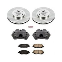 PowerStop Front Stock Replacement Brake Pad and Rotor Kit with Calipers Fits: HONDA Select Models KCOE2302