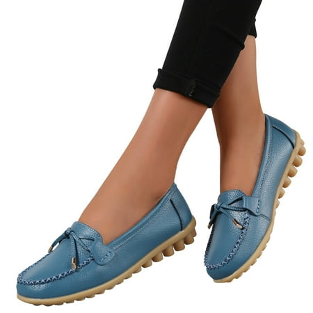 

Vedolay Womens Loafers Women s Lug Sole Slip On Low Heel Platform Penny Loafers Sky Blue 8