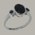 thumbnail image 2 of LBG British Made 10k White Gold Natural Sapphire Womens Anniversary Ring - 33 size options - Size 4.75, 2 of 6