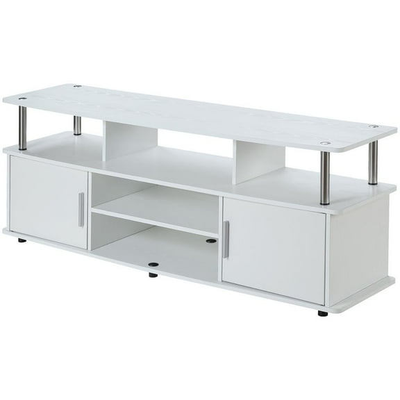 Pemberly Row 60" Wood TV Stand in White