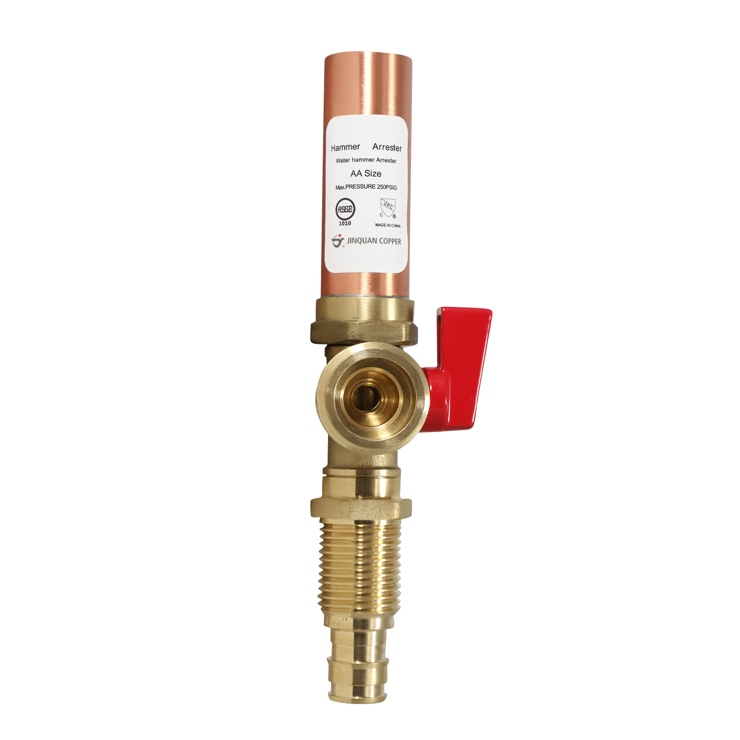 5 Pack XFITTING Premium Washing Machine Outlet Stop Valve with Hammer Arrestor, 1/2 Inch Pex A x 3/4 Inch MHT, Red Handle, Pex A Expansion Version