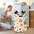thumbnail image 5 of Yayeee Freestanding Laundry Hamper with Handle Collapsible Large Storage Basket for Clothes, Fall Beige Pumpkin, 5 of 7
