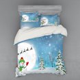 thumbnail image 2 of Ambesonne Christmas Bedding Set 3 Pcs, Jolly Snowman Santa, Twin XL, White Blue, 2 of 3