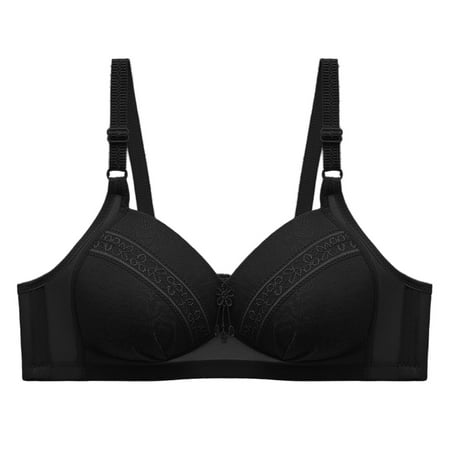 

Fsqjgq Underwear Women Bandeau Bra with Support Womens Plus Size Comfort Lightly Lined Seamless Wireless Triangle Bralette Bra Womens Underwear Polyester Spandex Black 46