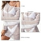 thumbnail image 5 of Vestido calado de mujer de ganchillo de manga larga sin espalda ceñido al cuerpo vestido hueco para mujer blanco tamaño libre, 5 of 6