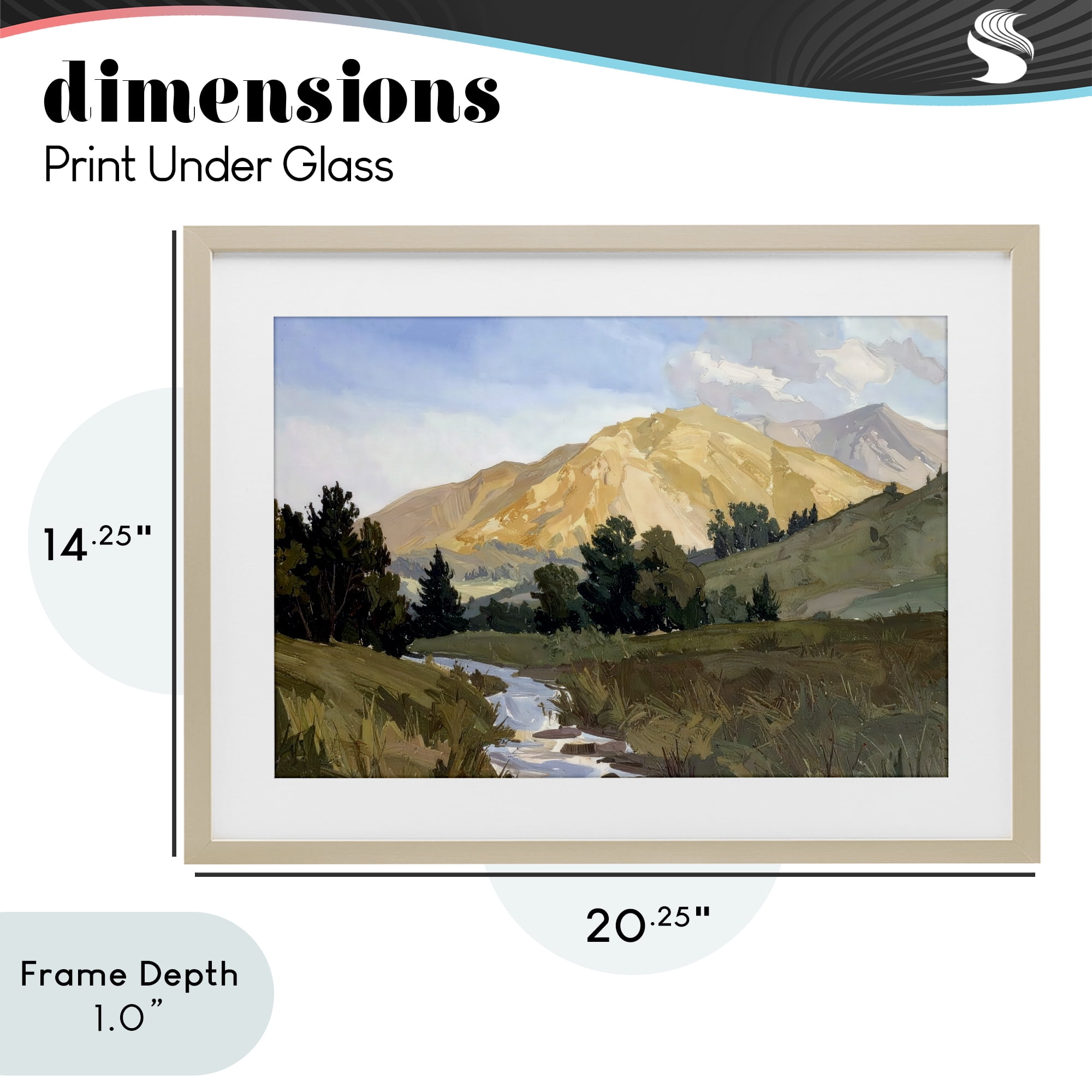 Stupell Industries Mountain Divide Valley Birch Framed Print Under Glass, design by Alonza Saunders