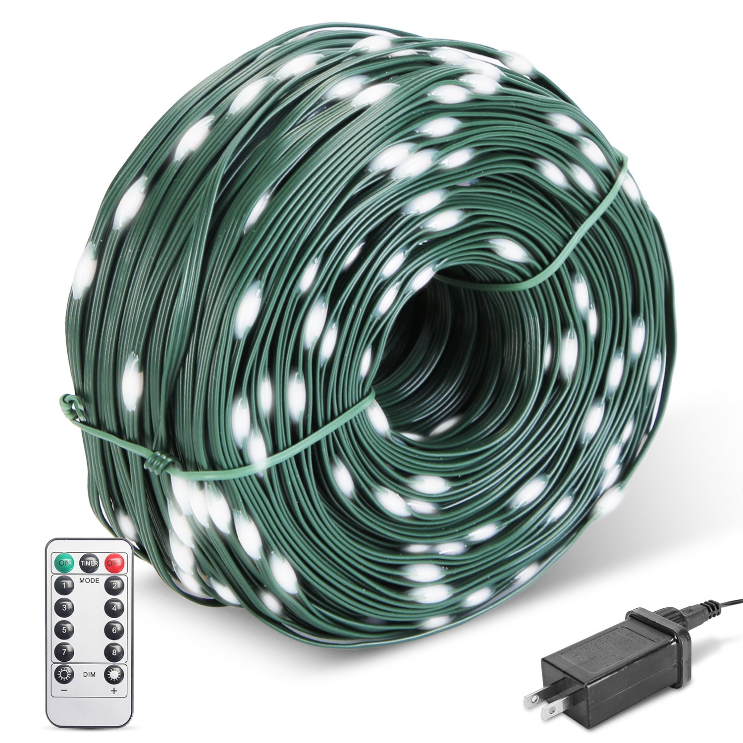 Imountek 330ft 1000LED Outdoor String Lights with Remote, IP44 Waterproof 8 Modes & Timer, Plug-in Fairy Lights for Christmas Garden Party Decor, White