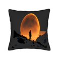 thumbnail image 4 of Set of 2 18x18in Throw Pillow Covers - Vibrant Orange Moon Design Perfect for Couch Bed or Car - Adds Warmth and Style, 4 of 8