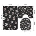 thumbnail image 3 of Black Boho Bohemia Rainbow Hearts Pattern Bathroom Rugs Sets 3 Piece,Toilet Cover Set,Absorbent Non Slip Bathroom Mats Sets with U-Shaped Contour Rug Toilet Rug Set, 3 of 5