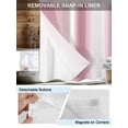thumbnail image 3 of No Hook Cloth Fabric Shower Curtain with Snap in Liner, Pink White Ombre Waterproof Shower Curtains Set with See Through Top Window, Romantic Minimalist Modern Art Bath Curtains Shower 54"x78", 3 of 6