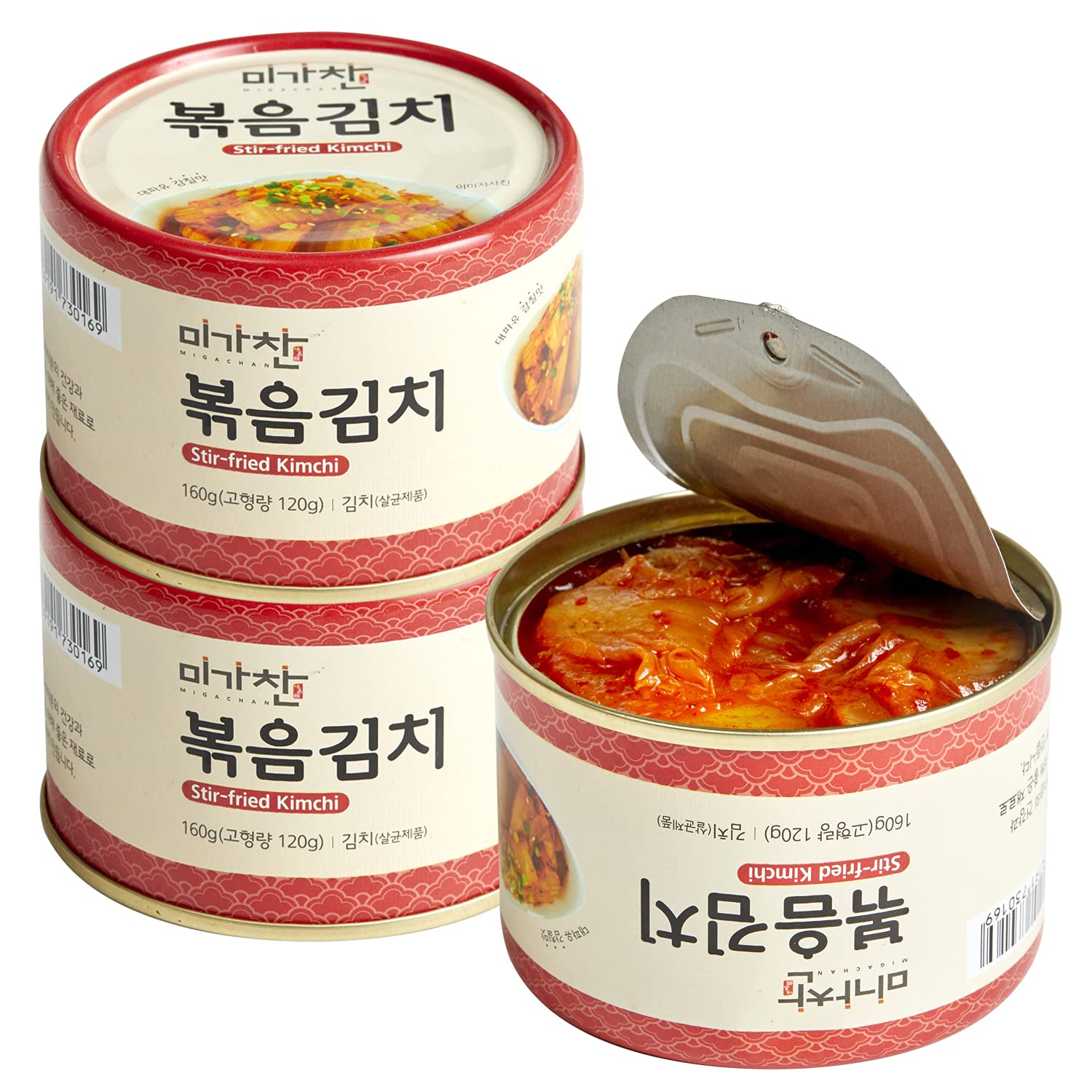 Korean Canned Napa Cabbage Kimchi, StirFried Kimchi with Spring Onion