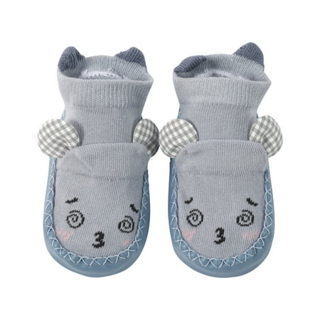 

YWDJ 0-24Months Toddler Boys Girls Socks Breathable Kids Dispensing Non-slip 3D Cartoon Indoor Toddler Shoes Blue 6-12 Months