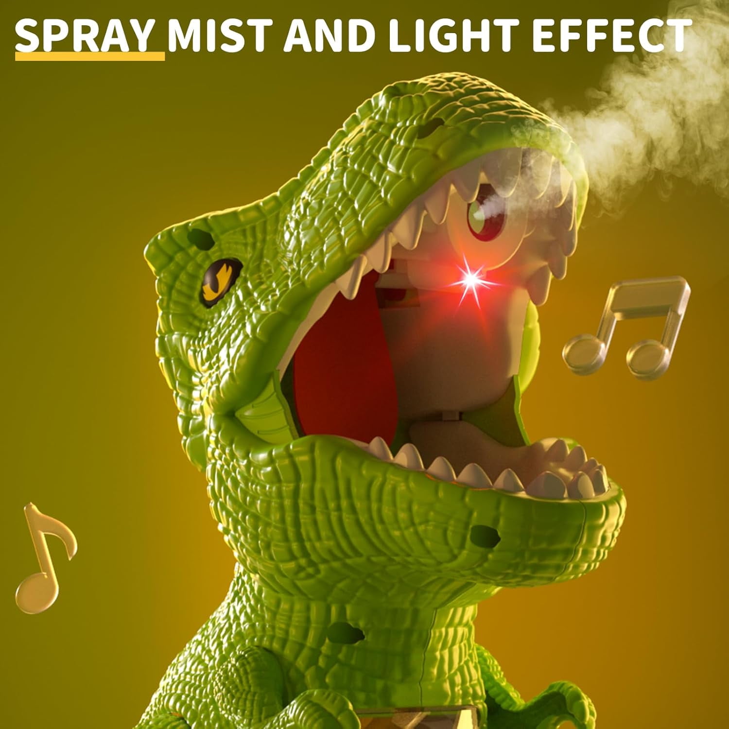 Movable Dinosaur Shooting Toys for Kids 3 4 5 6 7+ Years, Tyrannosaurus Target with Water Mist Spray and Pterosaur Air Pump Foam Blaster