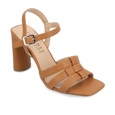 

Journee Collection Womens Gibssen Ankle Strap Covered Block Heel Sandals