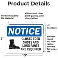 thumbnail image 2 of (2 Pack) Closed Toed Shoes And Long Pants Sign, 2 of 7