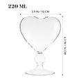 thumbnail image 5 of Raindrops Heart Shaped Glass Goblets Elegant Style 2Pcs 6.3X4.3X3.2In, 5 of 7