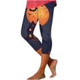 thumbnail image 3 of Danhjin Women's Halloween Leggings Capris High Waist Print Yoga Pants Casual Fashion Slim Stretchy Workout Running Gym Trousers, 3 of 9