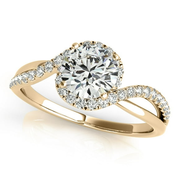 Aonejewelry 3/4 Carat Halo Diamond Engagement Ring In 14k Solid Yellow Gold