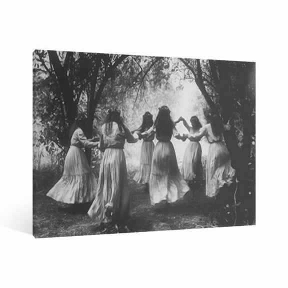 Vintage Halloween The witches Ghost Canvas Wall Art Painting, Retro Horror Creepy Dark Poster,Gothic Artwork Picture Print Decor, Spooky Ghost Wall Decor for Bar Living Room Bedroom Party Framed ﻿