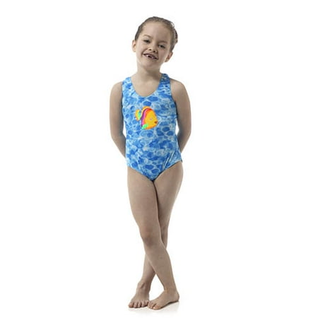 Girls' Cross-Back Tank Swimsuit