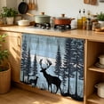 thumbnail image 6 of Farmhouse Deer Cabinet Curtain 35"Wx35"L,Dustproof Under Sink Skirt with Self Adhesive Tape,Vintage Country Forest Mountain Wooden Cabinet Curtain Cover for Kitchen Sink,Bathroom Vanity,Laundry Room, 6 of 9