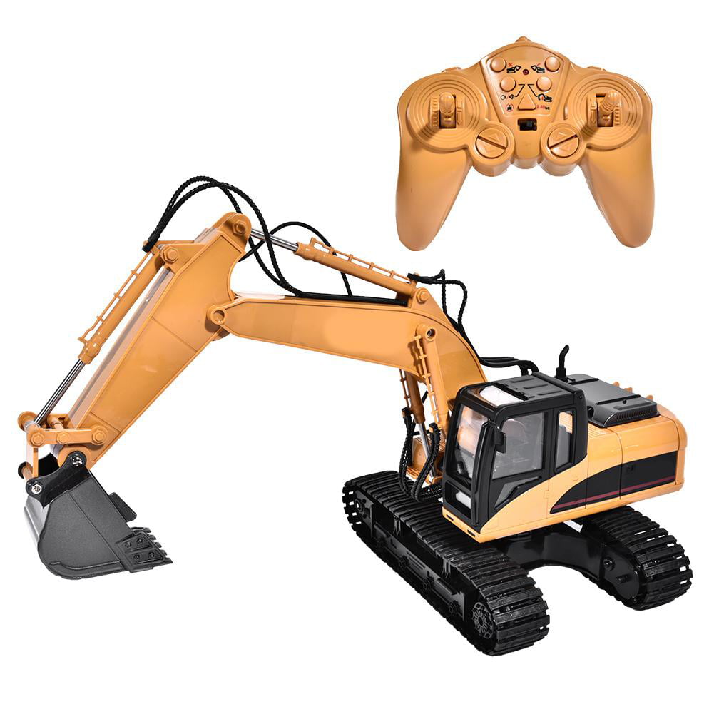Die Cast RC Excavator 1:14 2.4GHz 15 Channel Remote Control Digger Truck Toy 