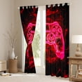 thumbnail image 3 of Manfei Gamepad Game Lovers Blackout Curtains Set of 2 (52x84 Each),Abstract Geometric Window Curtains,Red Black Curtains and Drapes For Boys Kids,Ultra Soft Home Decor, 3 of 6