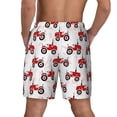 thumbnail image 2 of Haiem Red Wheeled Tractors Mens Swim Trunks with Compression Liner 2 in 1 Swimming Shorts Stretch Swimwear Quick Dry,Board Shorts-Small, 2 of 9