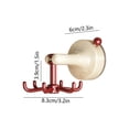 thumbnail image 3 of Kitchen Hooks, Staron 2026 No Drill Suction Cup Wall Mount, Rotating 6 Claw Kitchenware Organizer for Spoons Utensils Towels Keys, Red, 3 of 6