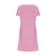 thumbnail image 4 of PuLe Summer Dress Sun Dresses for Women 2024 Vacation Sexy V Neck Short Sleeve T Shirt Dress Solid Color Trendy Beach Sundress, 4 of 4