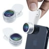 Acesori LensClip Smartphone Clip-On Lens Kit w/ Fisheye, Wide Angle & Macro Lenses for iPhone & Android