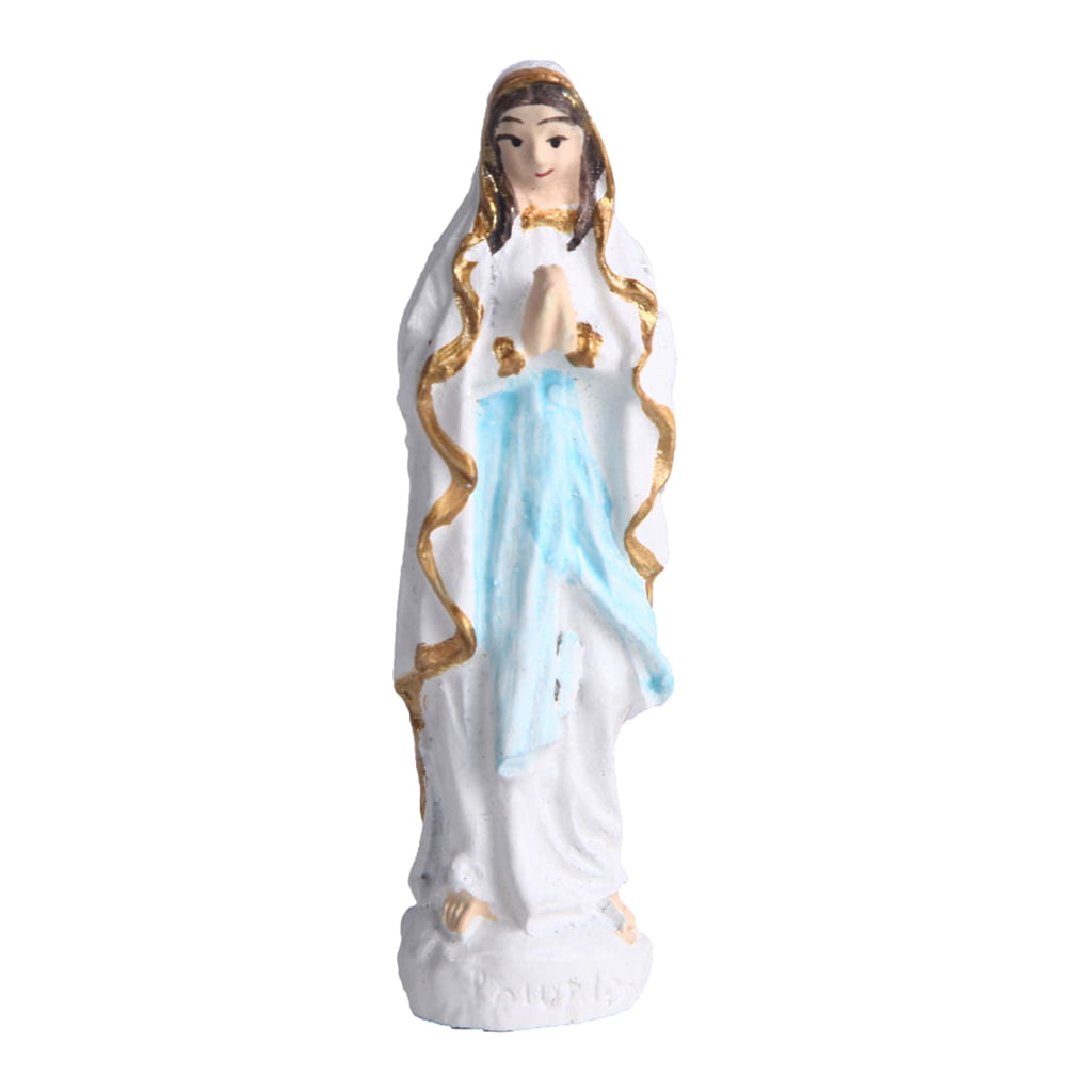 Homyl Resin Virgin Mary Figure Statue Model Miniature for Sandplay Sand Table Game Layout Accessory 2.75inch 