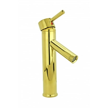 Inca Brass Single Hole - Bathroom Faucet Gold PVD Brass Round Single Hole 1 Handle