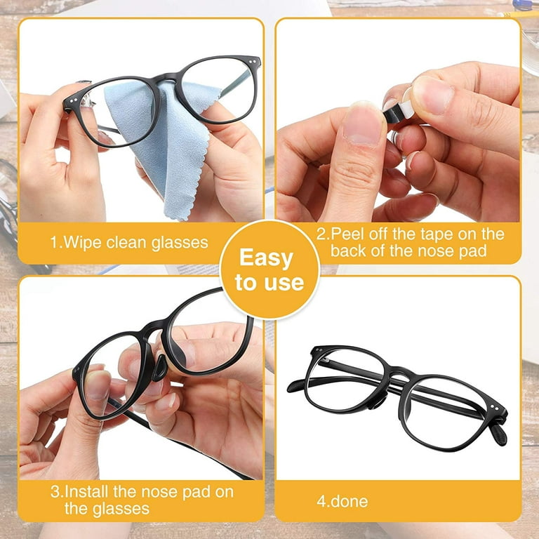 20 Pairs Adhesive Glasses Nose Pads, Pea Shape Stick on Anti-Soft Silicone,  Adhesive Nose Pads Glasses for Glasses, Eyeglasses and Sunglasses