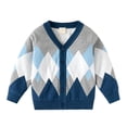 thumbnail image 5 of HAYIMI Classic Knit Patchwork Cardigan For Boys Soft Double Layer Blend Sweater With Knitwear Long Sleeve V-Neck Tops, 5 of 9