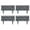 Grey, variant on Flexible Wooden Garden Fence Border Landscape Edging Burnt Wood Decorative Short Fence for Flower Beds Tree Borders Pathway Lawn Yard Outdoor Stakes 3.6 Ft x 8 In