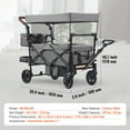 thumbnail image 4 of KFFKFF Wagon Stroller for 2 kids, All-Terrain Stroller Wagon with Detachable Canopy, Parent Organizer, Adjustable Handlebar, Large Capacity Storage Bag, Dark Grey, 4 of 9