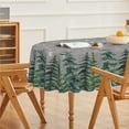 thumbnail image 4 of Christmas Tablecloth 60×84 Inch Oval, Winter Snow Trees Grey Washable Table Cover for Party Picnic Dinner Decor, 4 of 6