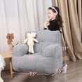thumbnail image 2 of Puf MOMCAYWEX para niños con oso de peluche, color gris, 2 of 6