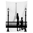 thumbnail image 3 of Ambesonne Black White Tablecloth Rectangular Table Cover, Paris City Lovers, 60"x84", Black and White, 3 of 4