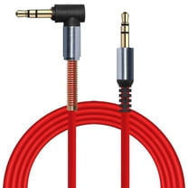 3.5mm Right Angle Stereo Auxiliary Cable 3 ft - Red
