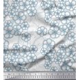 thumbnail image 1 of Soimoi Blue polyester Crepe Fabric Artistic Floral Printed Fabric 1 Yard 52 Inch Wide, 1 of 3