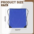 thumbnail image 2 of Mochila de cordón, 2Pcs Mochila de poliéster con cordón para gimnasio (Azul oscuro, 13.4" x 16.9"), 2 of 7