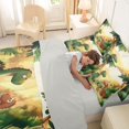 thumbnail image 4 of Feelyou Kawaii Family Dino Twin Bedding Sets for Kids, Sunshine Wildlife Bedding Comforter Set, Green Orange, Grey Reversible, 7-Piece, 4 of 7